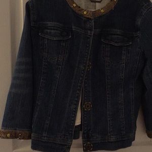 Beautiful beaded Jean Jacket .